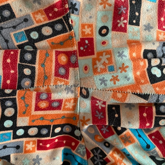 LuLaRoe OS Leggings Nude Beige Constellation Print Geometric Fair Isle Pattern - Picture 9 of 13